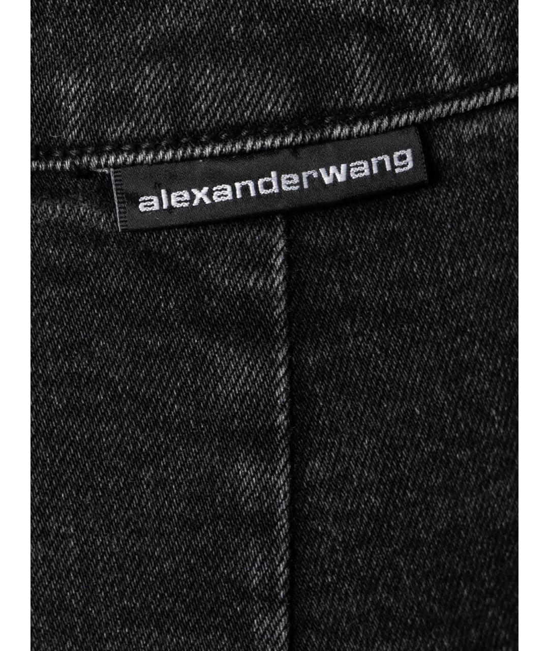 ALEXANDER WANG Черные хлопковые прямые джинсы, фото 3