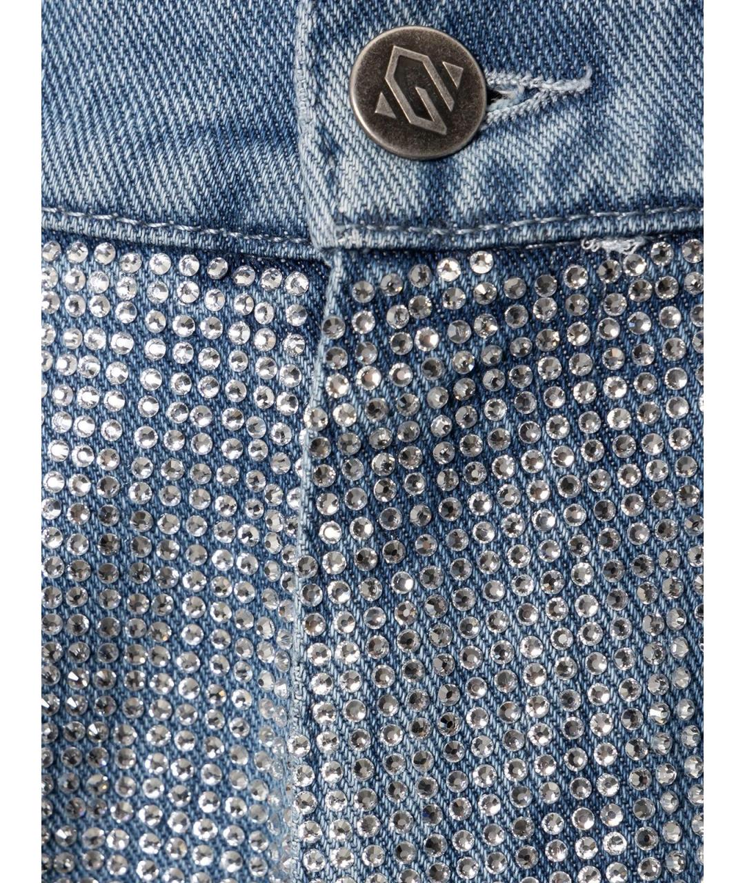 GIUSEPPE DI MORABITO Голубые хлопковые прямые джинсы, фото 4