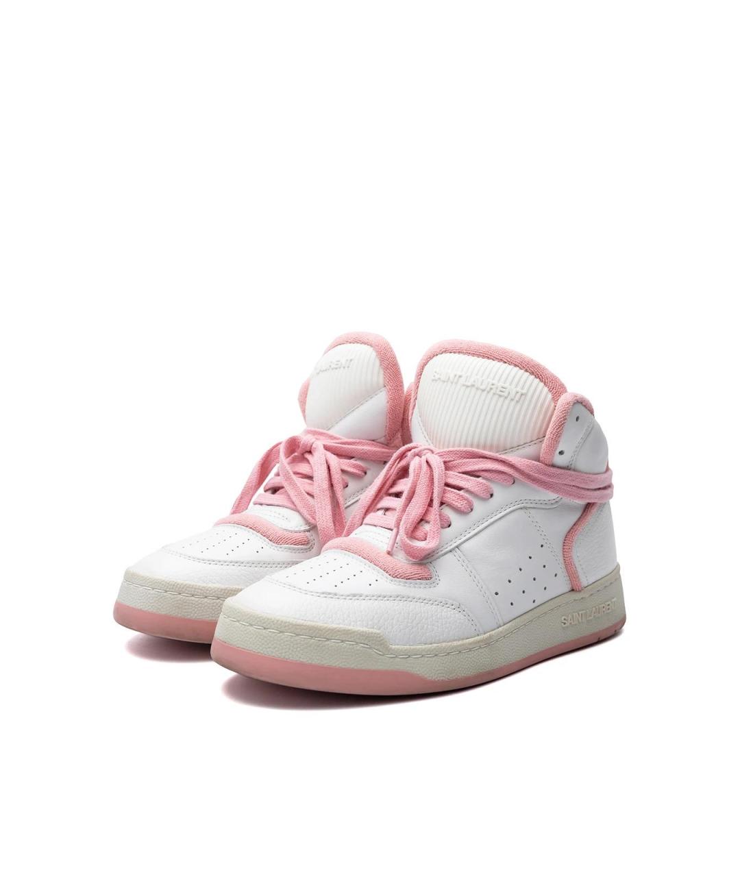 SAINT LAURENT Белые кожаные кеды, фото 2