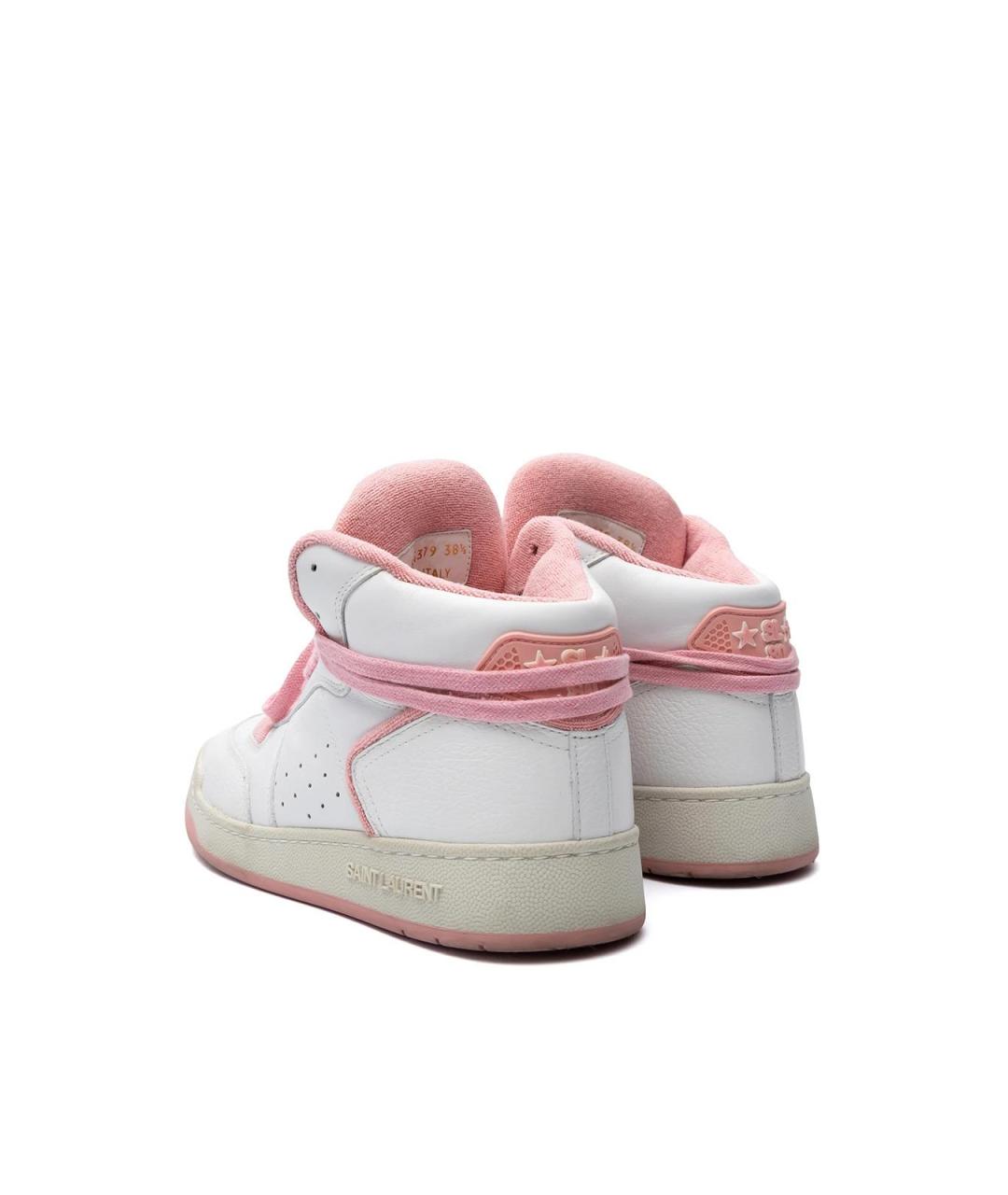 SAINT LAURENT Белые кожаные кеды, фото 4