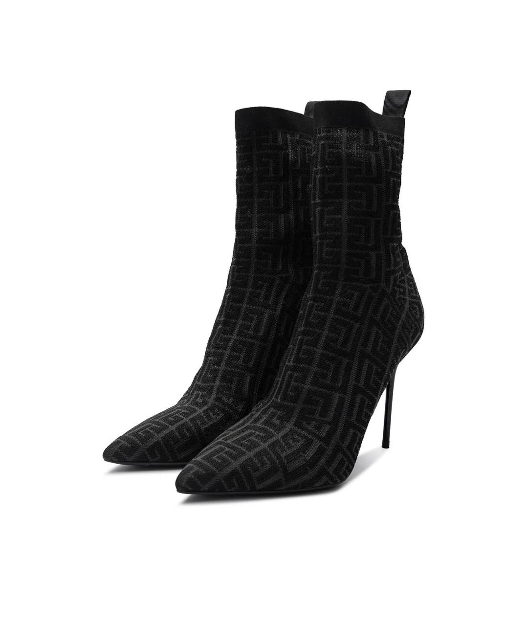 BALMAIN Черные текстильные ботильоны, фото 2