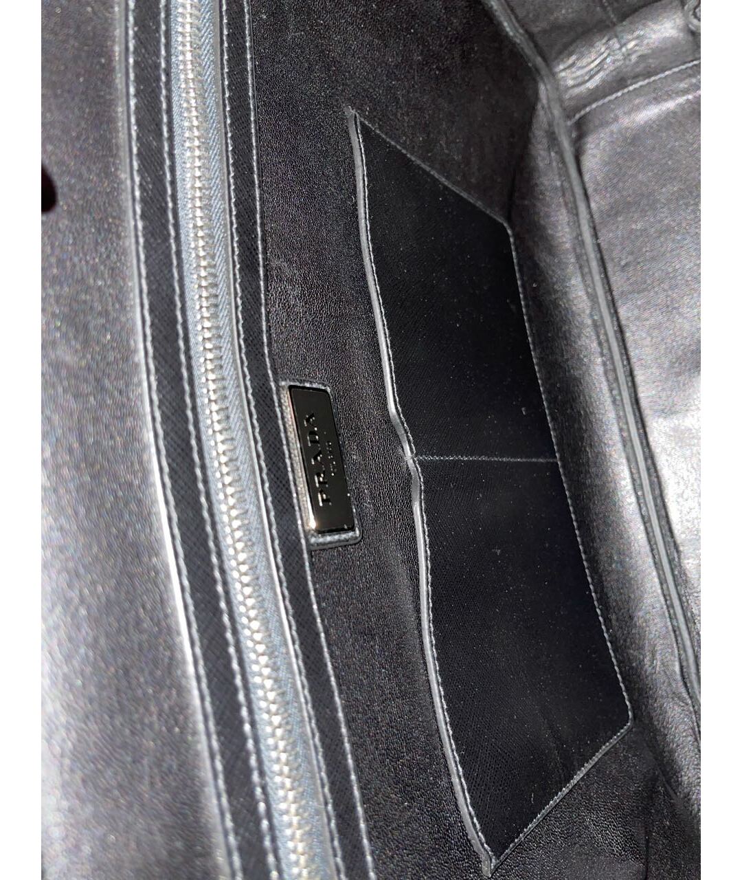 PRADA Черный кожаный портфель, фото 5