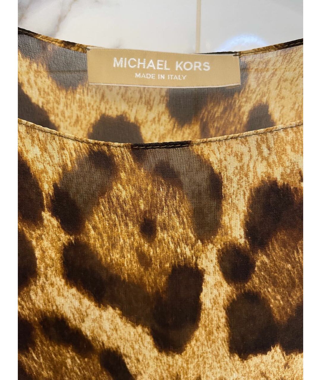MICHAEL KORS COLLECTION Коричневая шелковая рубашка, фото 5