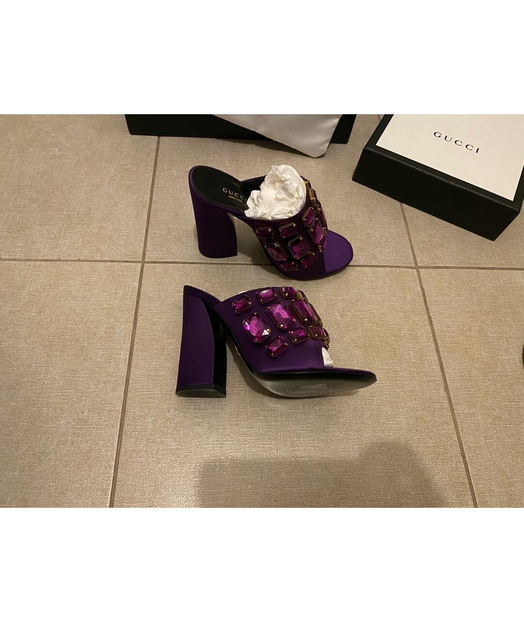 GUCCI Фиолетовые босоножки, фото 7