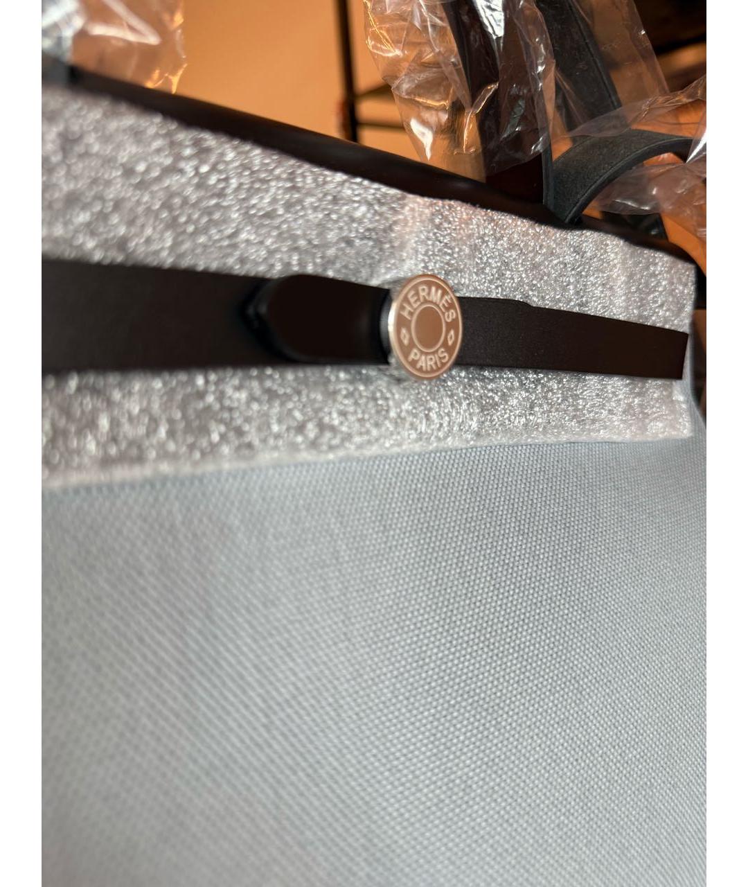 HERMES Серая тканевая сумка через плечо, фото 2