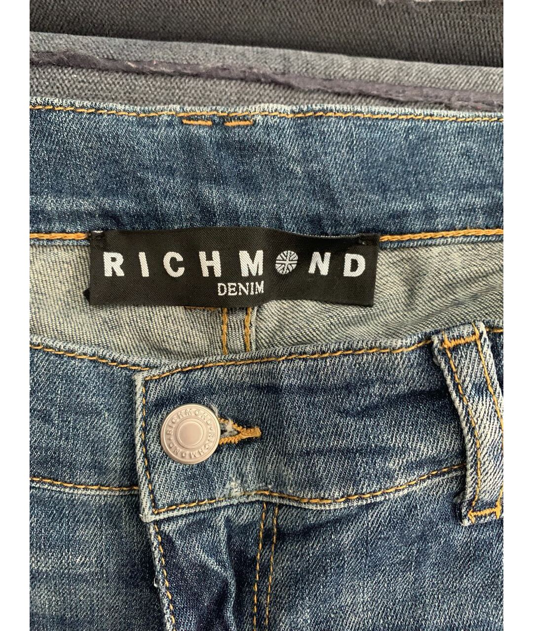 JOHN RICHMOND Голубые хлопковые прямые джинсы, фото 3