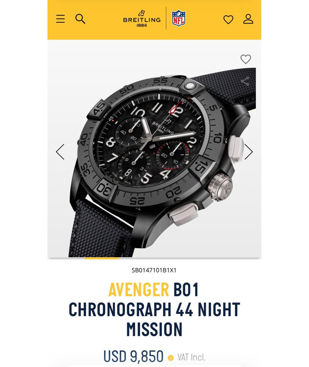 BREITLING Черные часы, фото 2