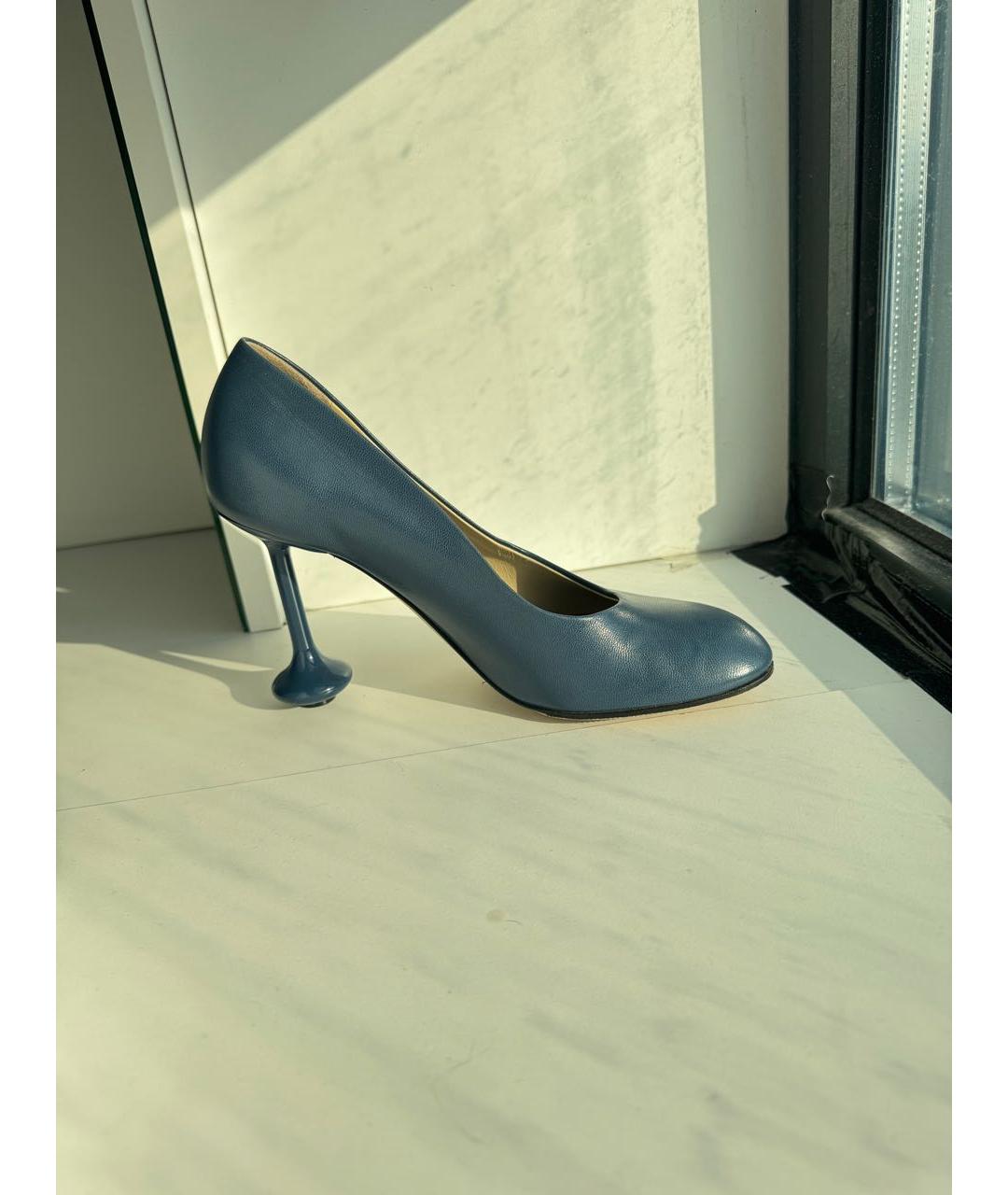 LOEWE Темно-синие кожаные туфли, фото 8