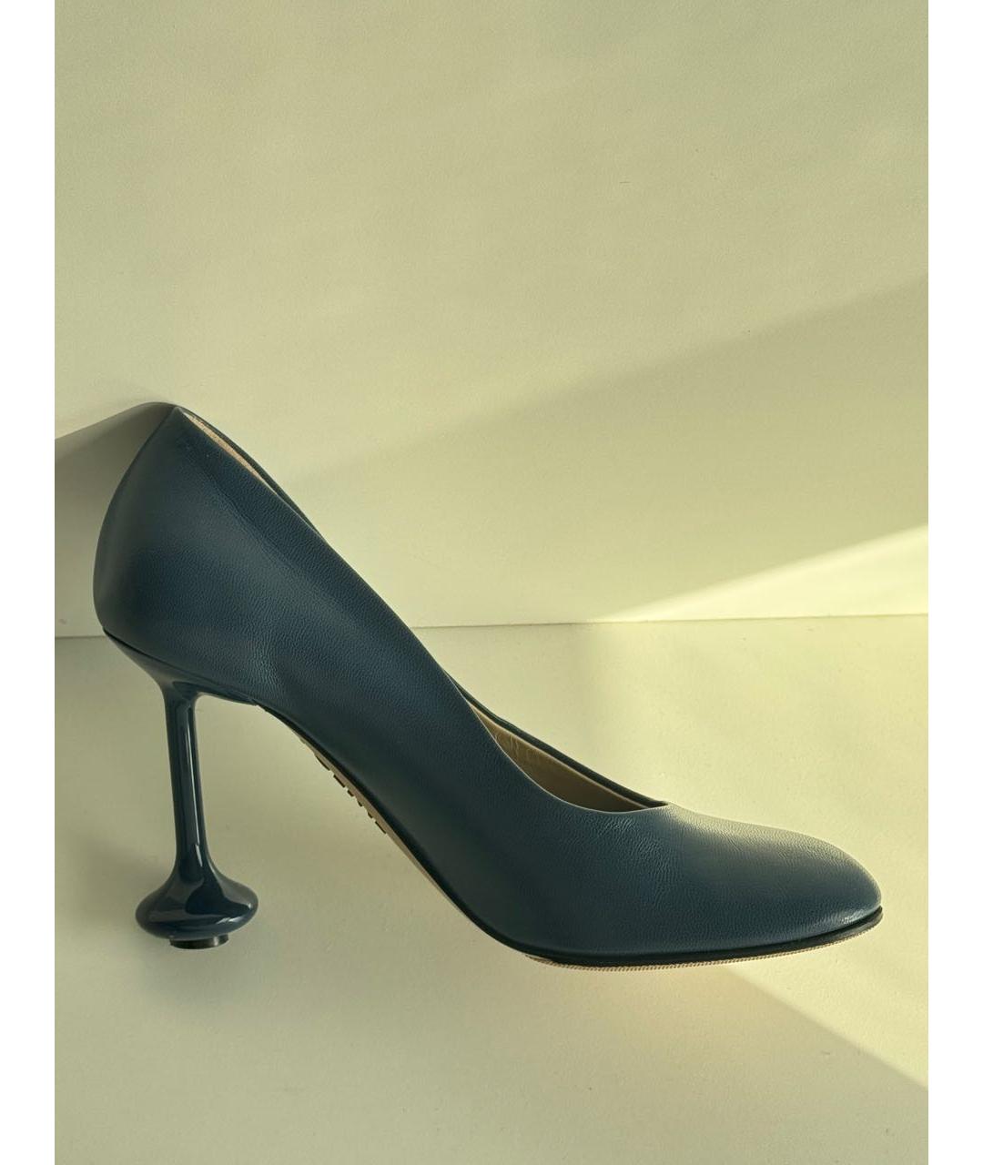 LOEWE Темно-синие кожаные туфли, фото 7