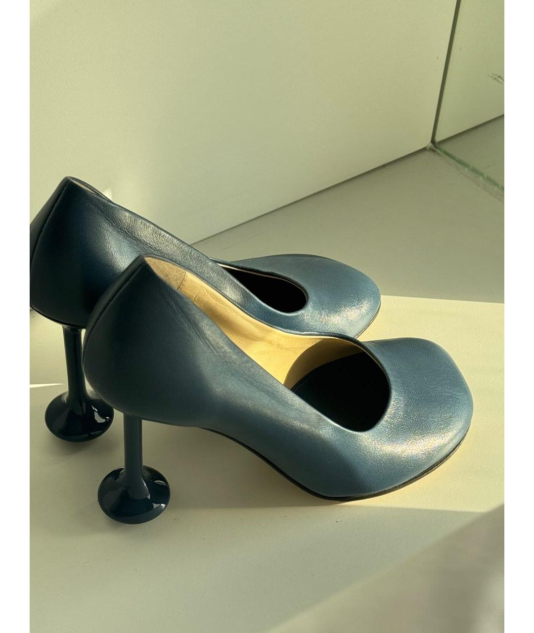 LOEWE Темно-синие кожаные туфли, фото 6