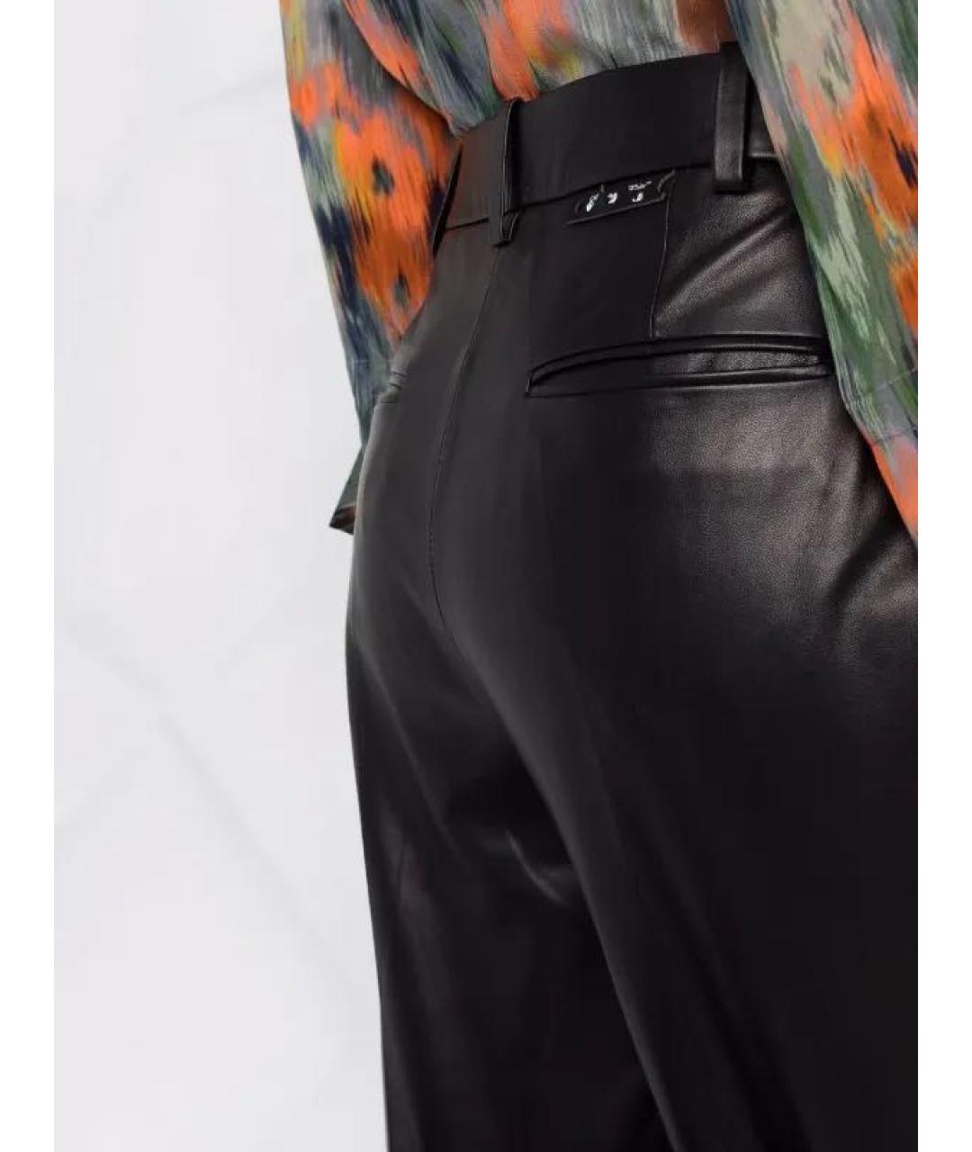 OFF-WHITE Черные кожаные шорты, фото 5