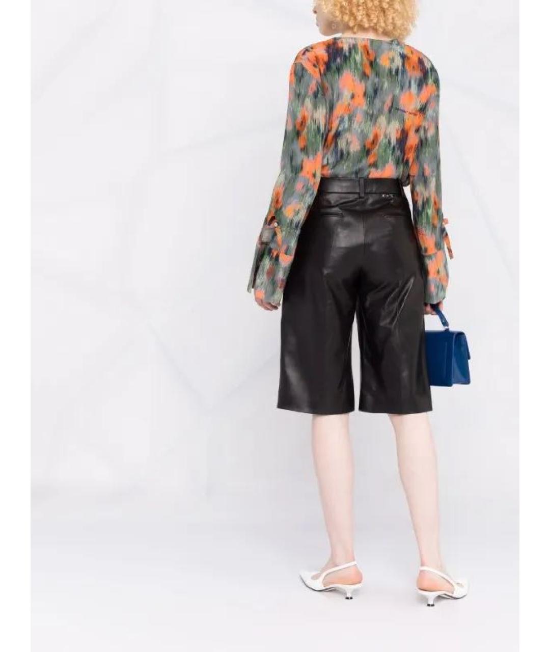 OFF-WHITE Черные кожаные шорты, фото 4