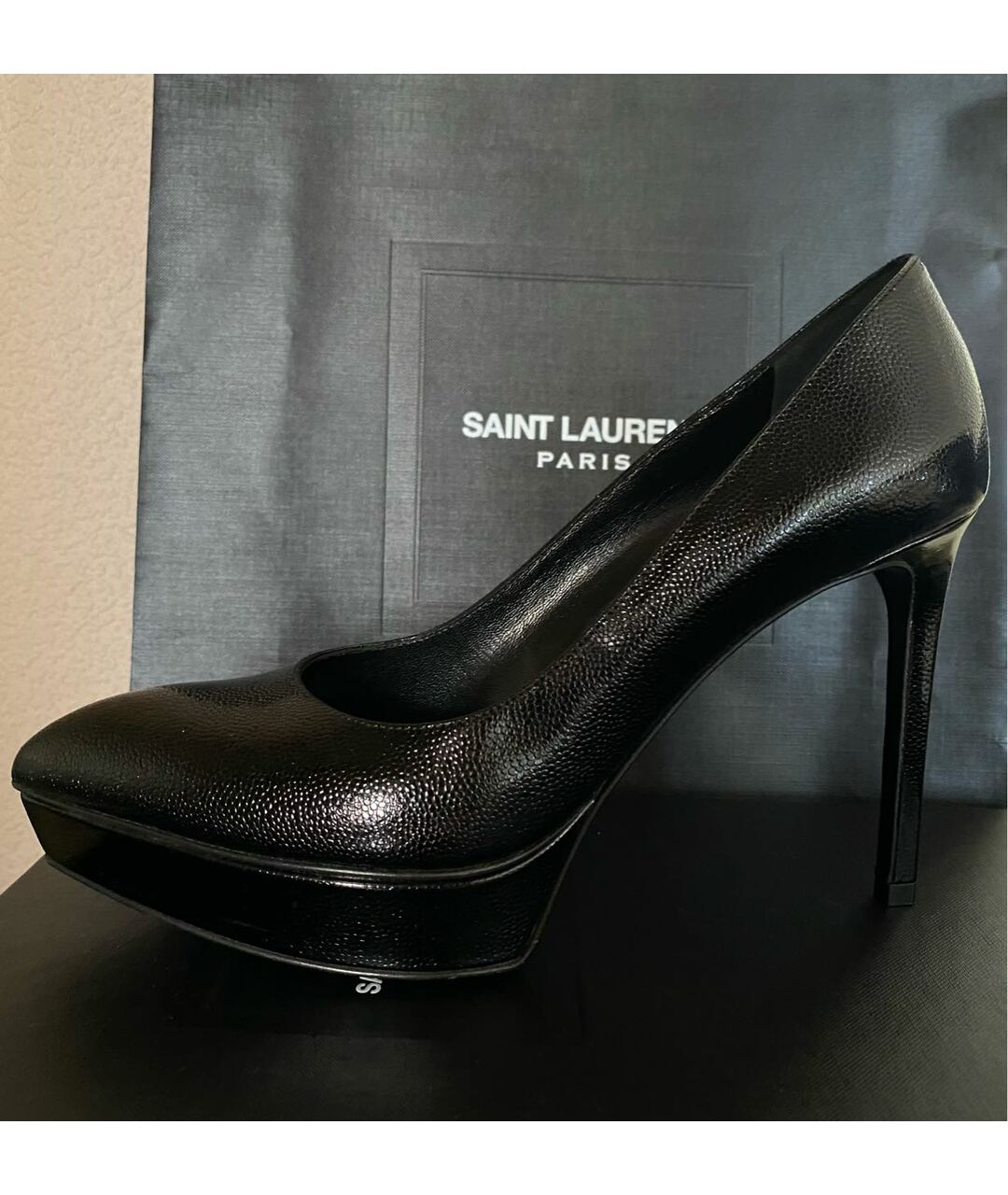 SAINT LAURENT Черные кожаные туфли, фото 9
