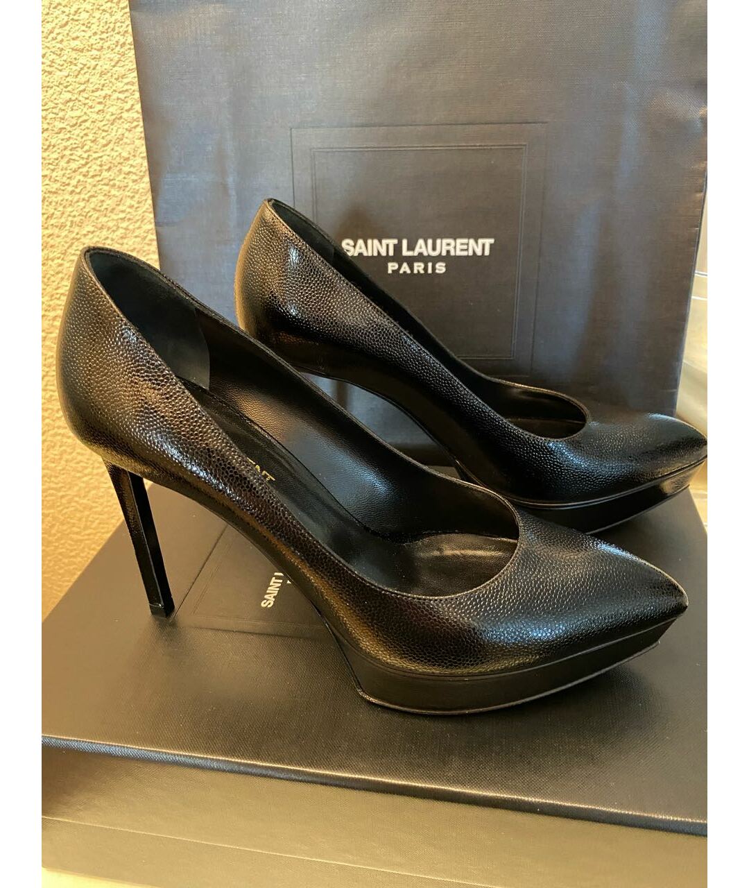 SAINT LAURENT Черные кожаные туфли, фото 8