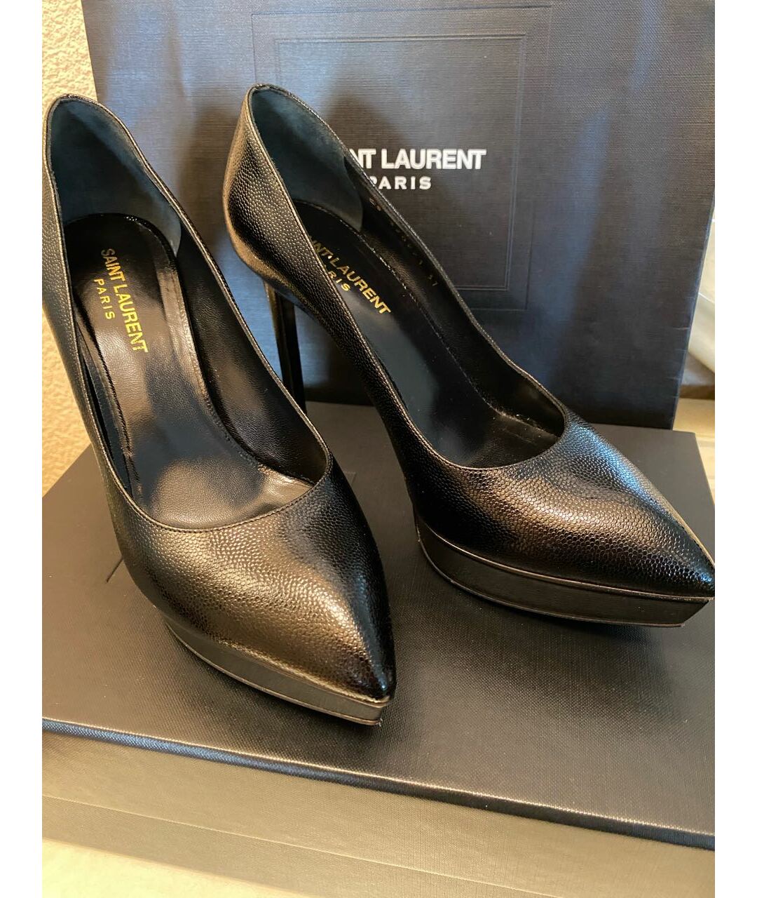 SAINT LAURENT Черные кожаные туфли, фото 3