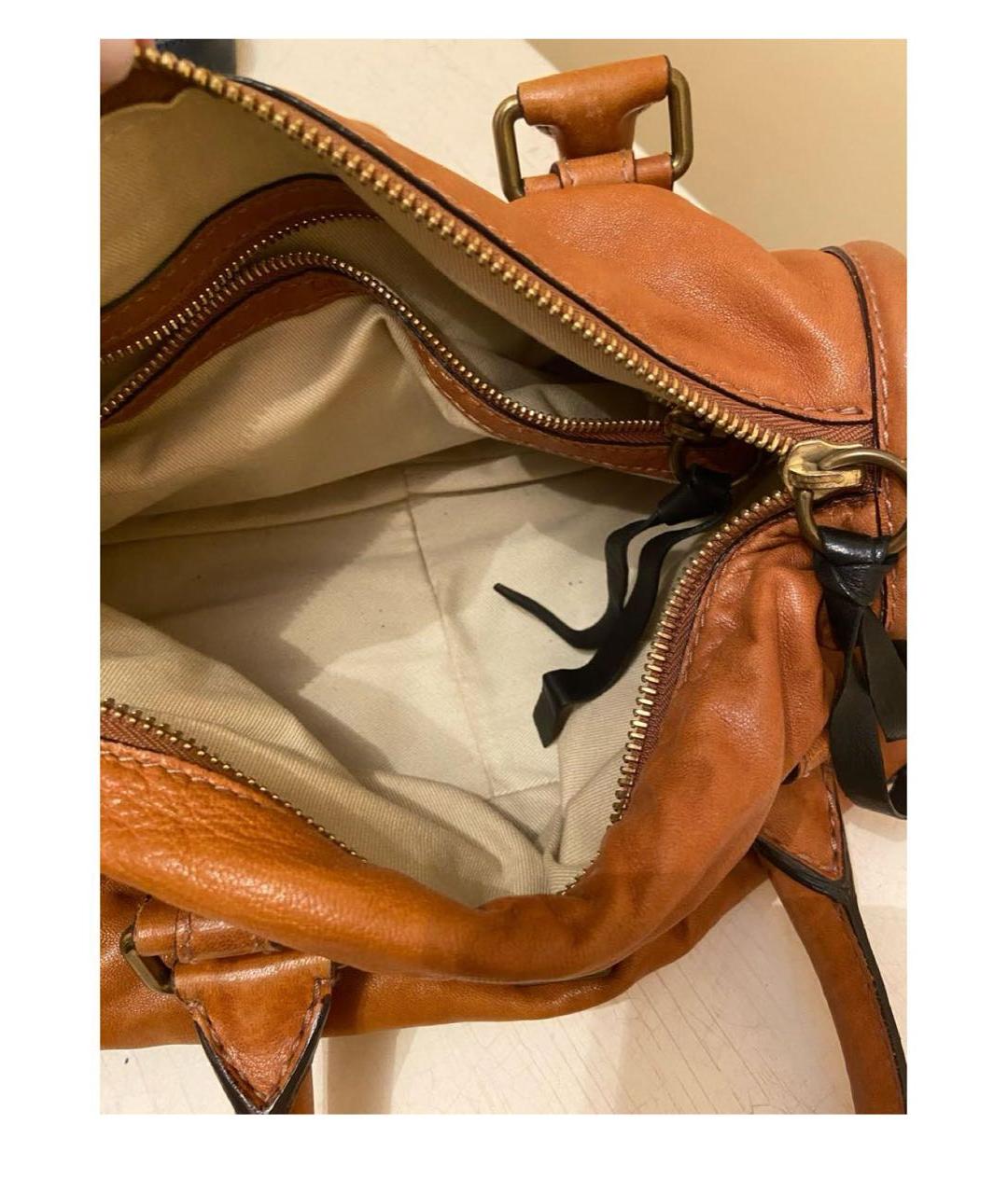 CHLOE Коричневая кожаная сумка с короткими ручками, фото 4