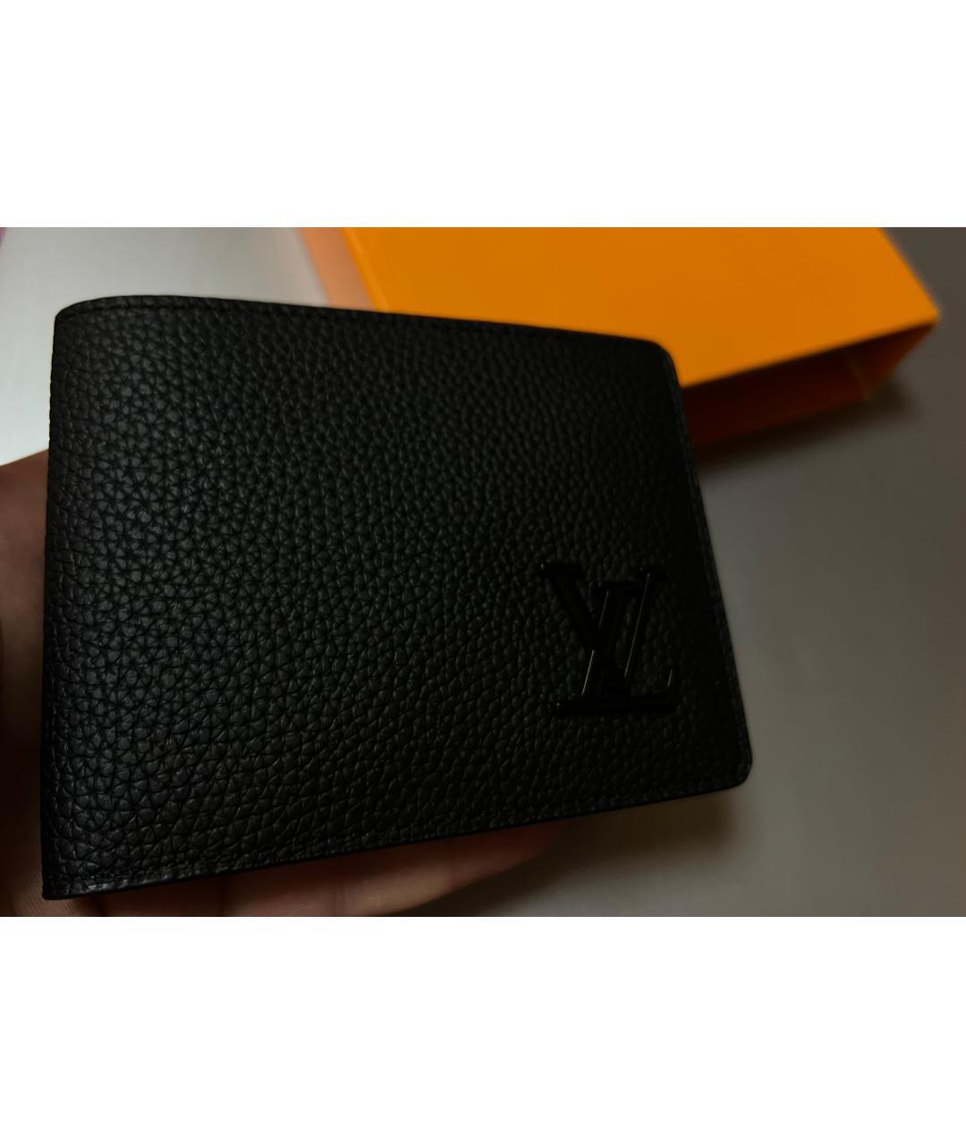 LOUIS VUITTON Черный кожаный кошелек, фото 6