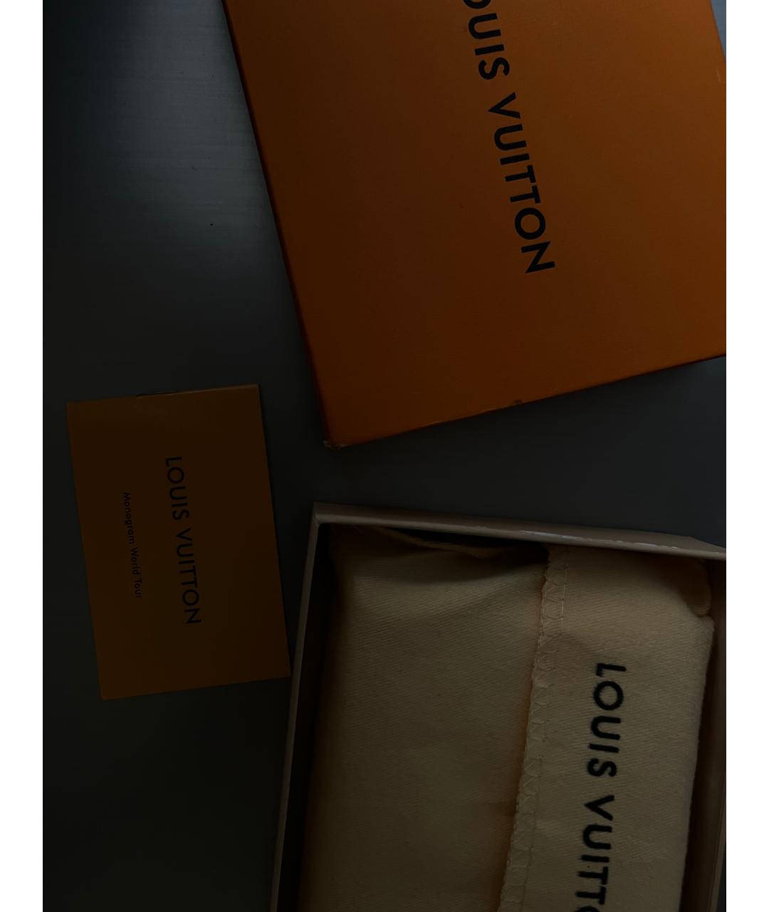 LOUIS VUITTON Черный кожаный кошелек, фото 4