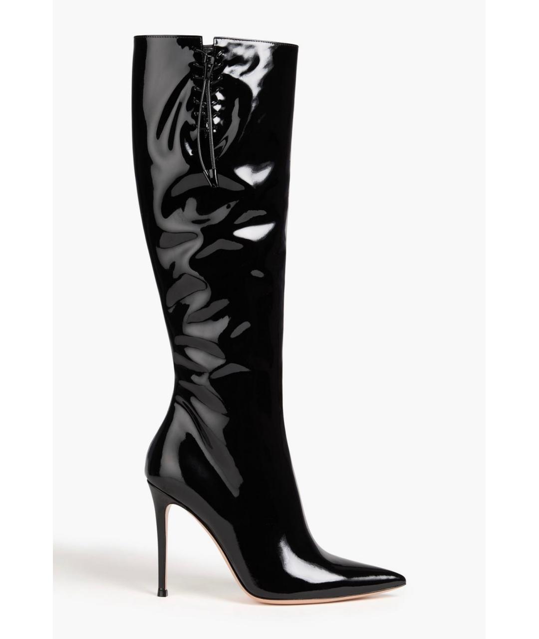 GIANVITO ROSSI Черные сапоги из лакированной кожи, фото 2