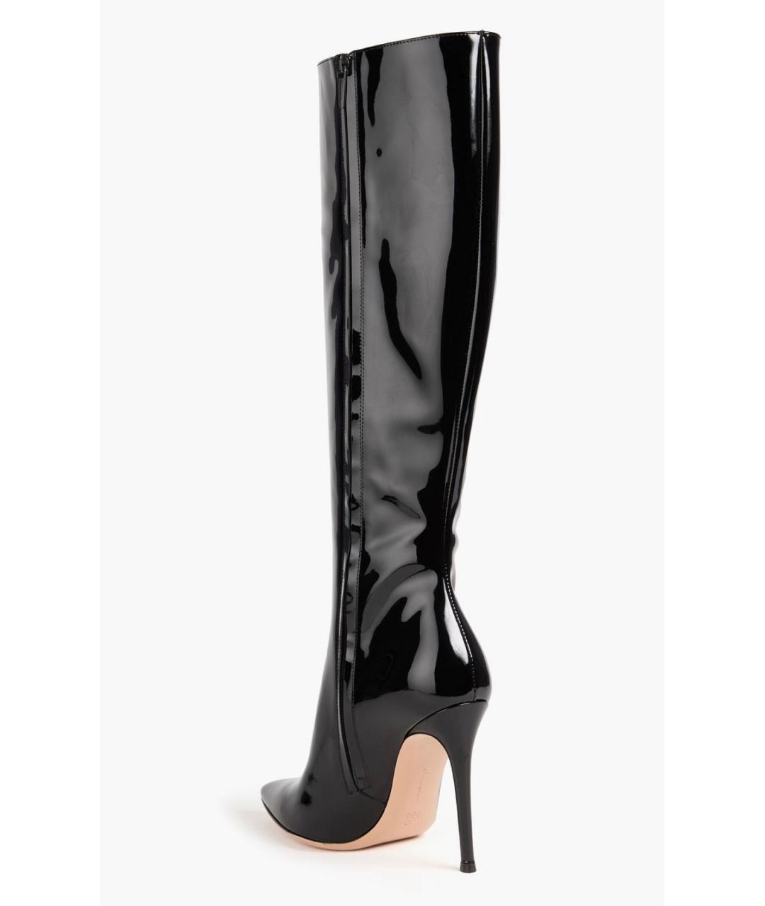 GIANVITO ROSSI Черные сапоги из лакированной кожи, фото 4