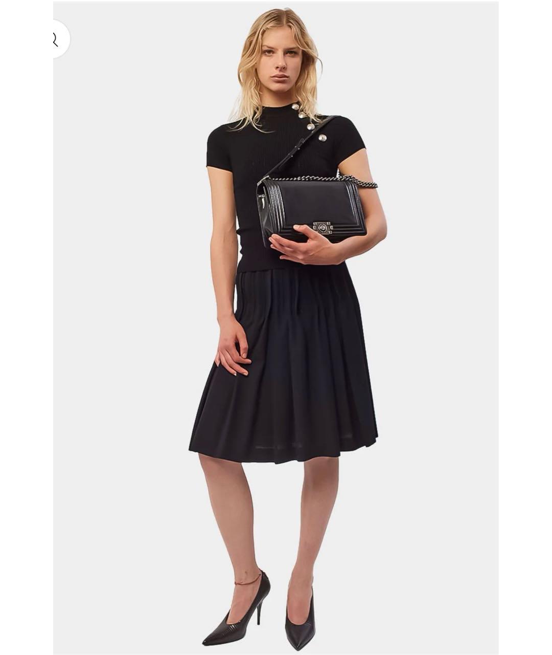 CHANEL Черная вискозная юбка миди, фото 4