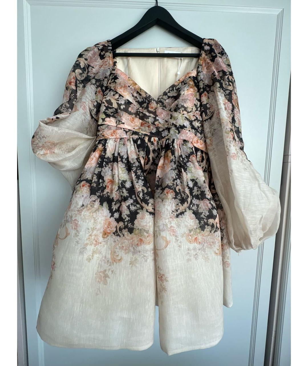 ZIMMERMANN Мульти льняное коктейльное платье, фото 7