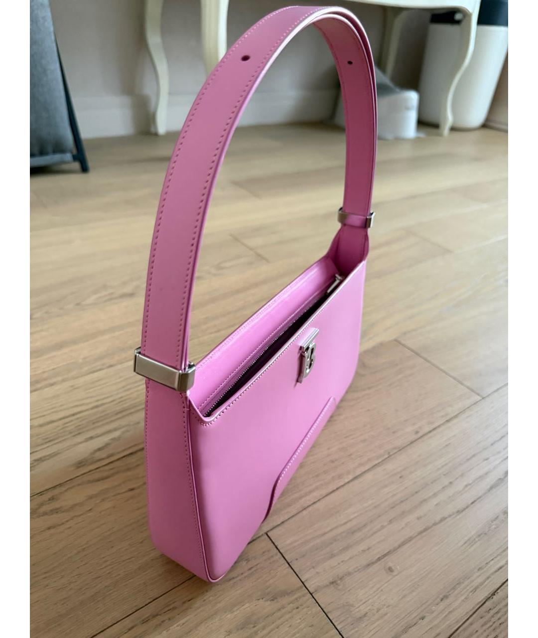 BURBERRY Розовая кожаная сумка через плечо, фото 4