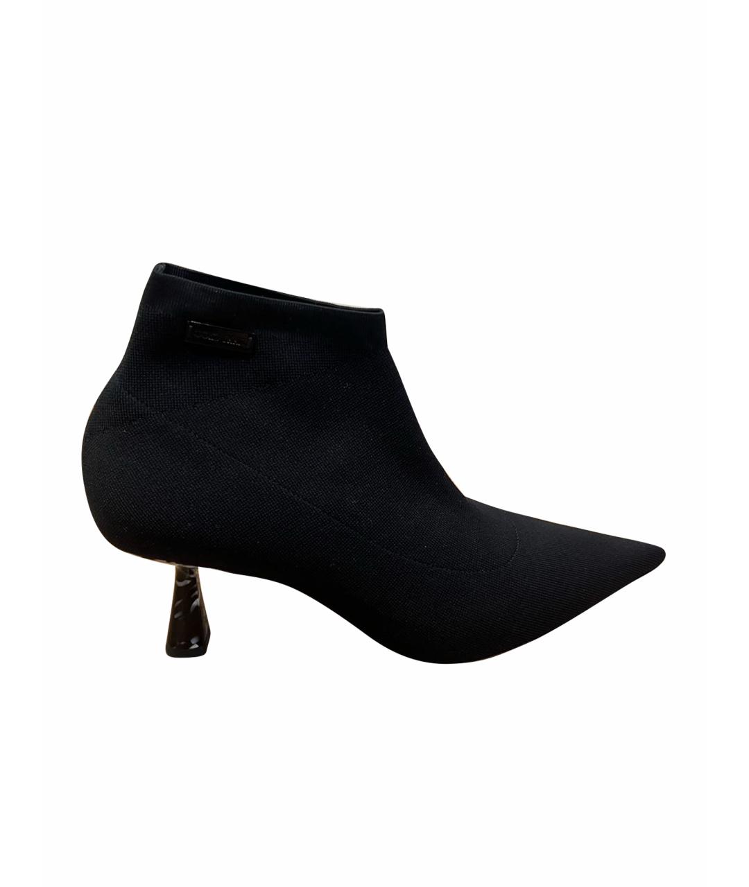 JIMMY CHOO Черные текстильные ботильоны, фото 1