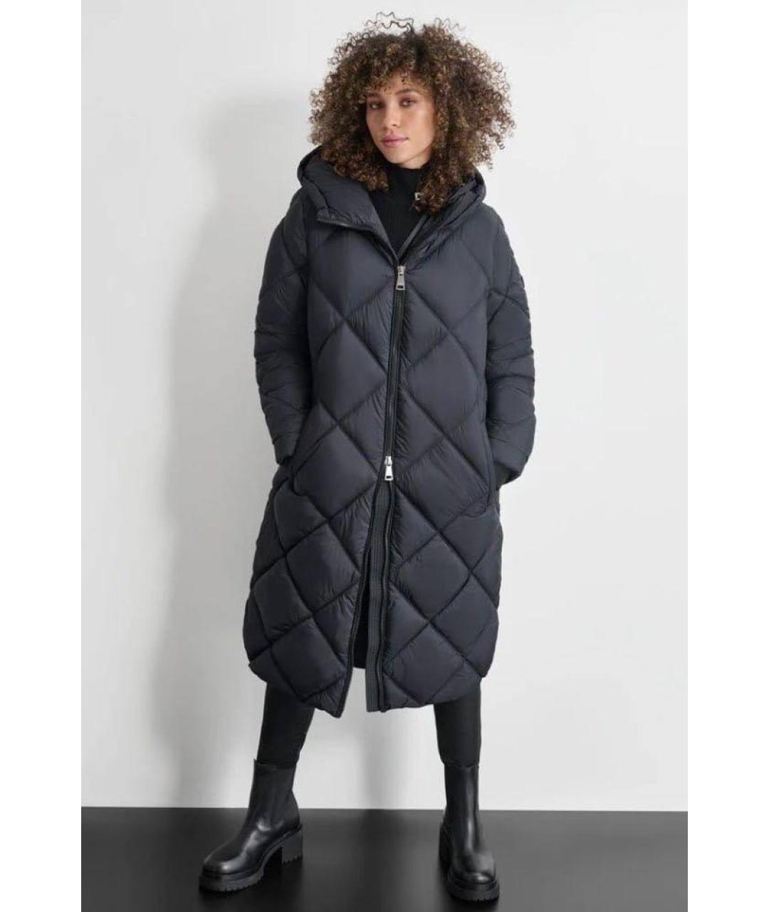 DKNY Темно-синее полиэстеровое пальто, фото 7