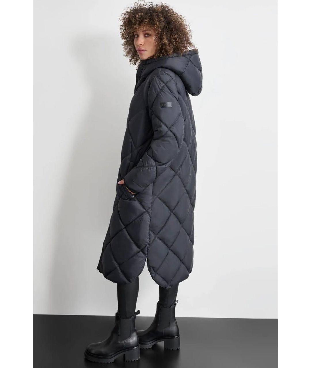 DKNY Темно-синее полиэстеровое пальто, фото 5