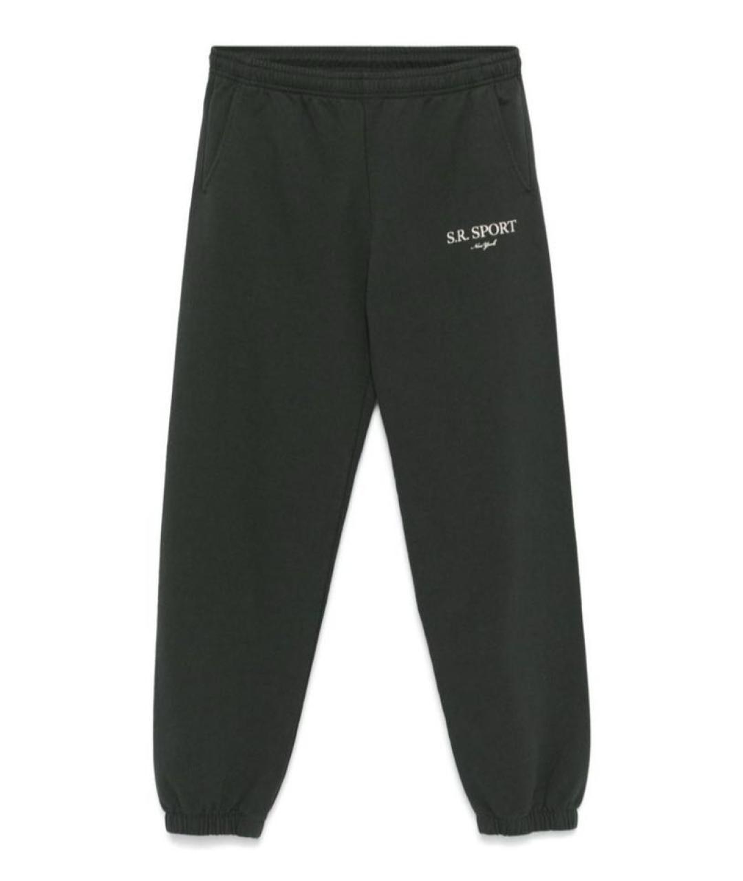SPORTY AND RICH Черные хлопковые повседневные брюки, фото 1