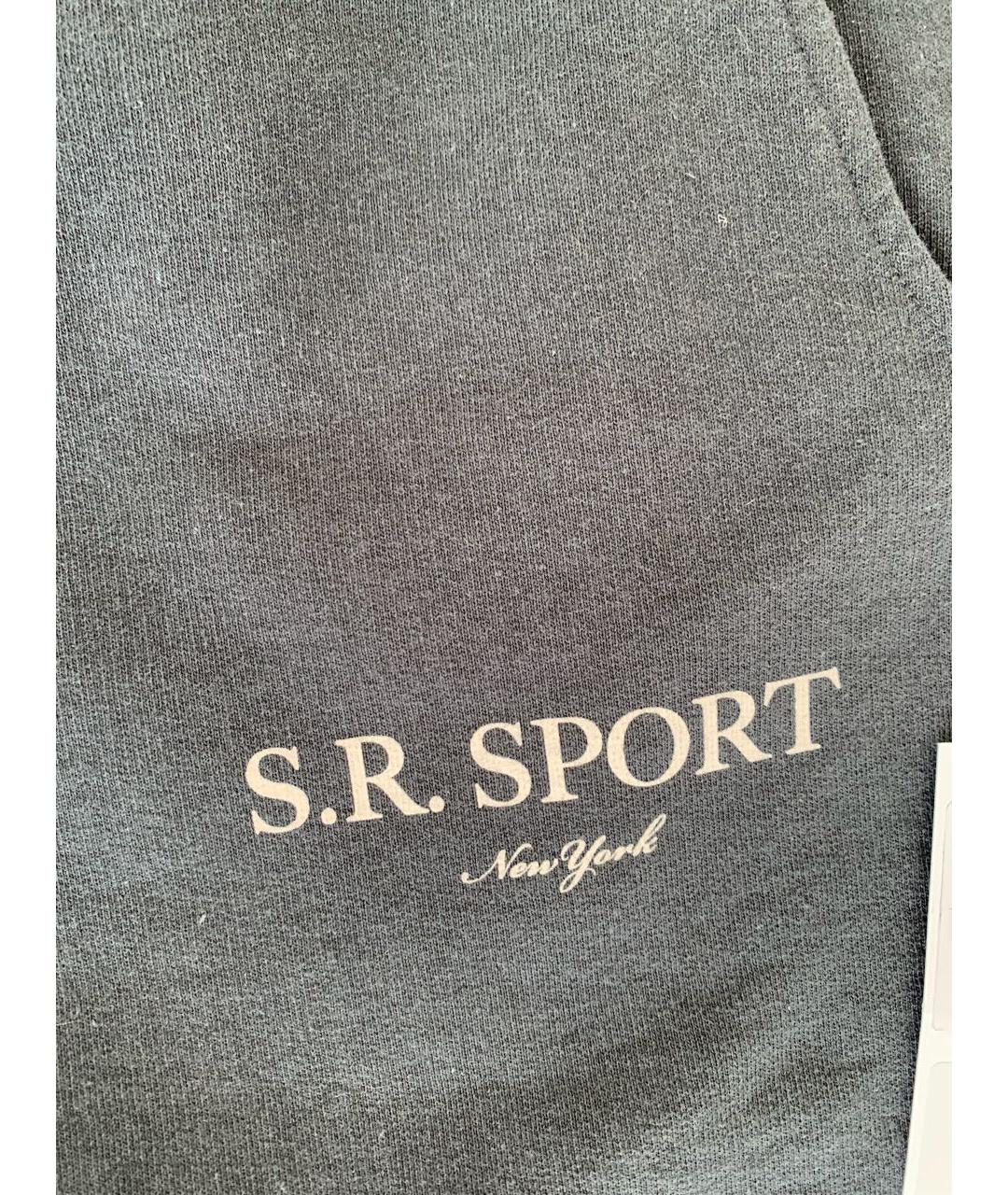 SPORTY AND RICH Черные хлопковые повседневные брюки, фото 4