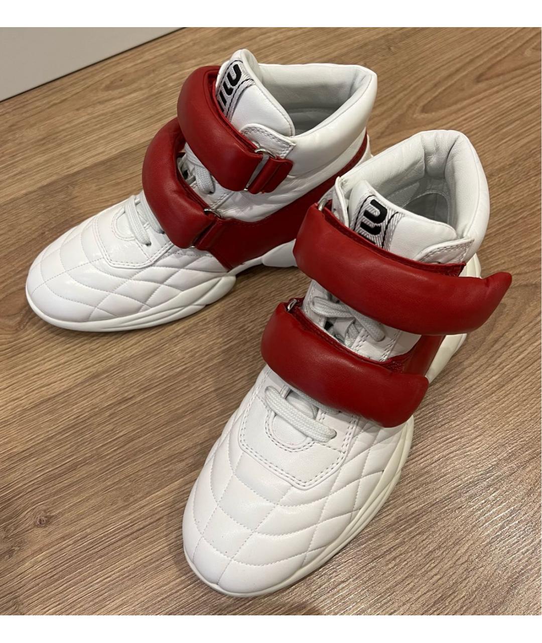 MIU MIU Белые кожаные ботинки, фото 6