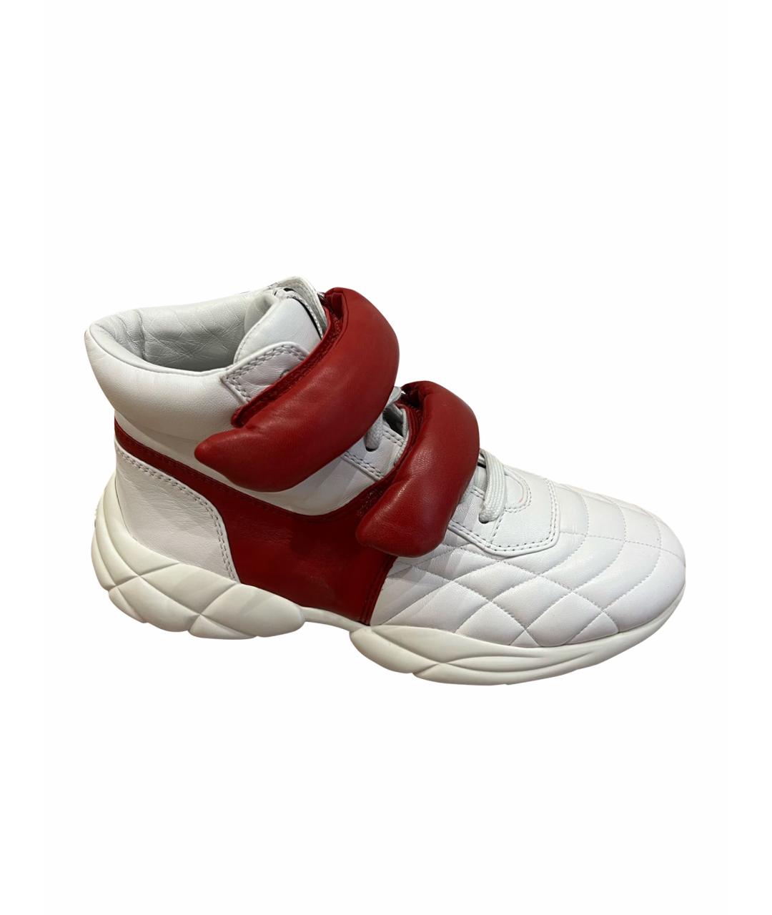 MIU MIU Белые кожаные ботинки, фото 1