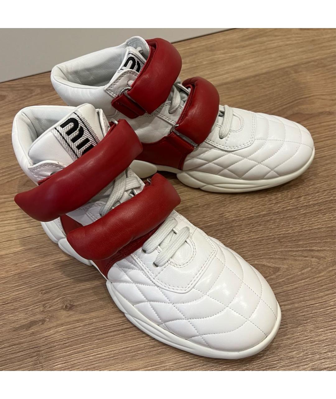 MIU MIU Белые кожаные ботинки, фото 5