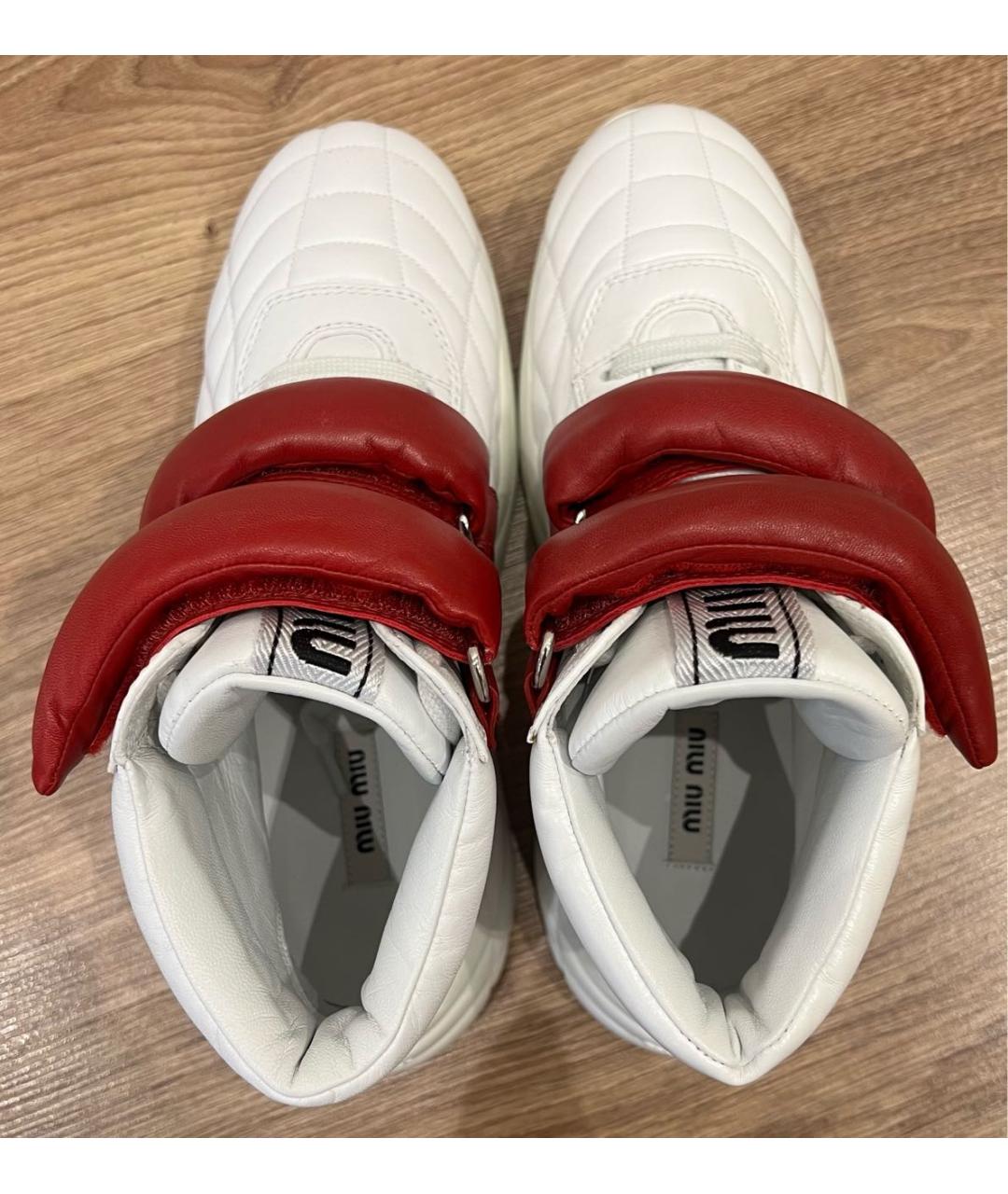 MIU MIU Белые кожаные ботинки, фото 3