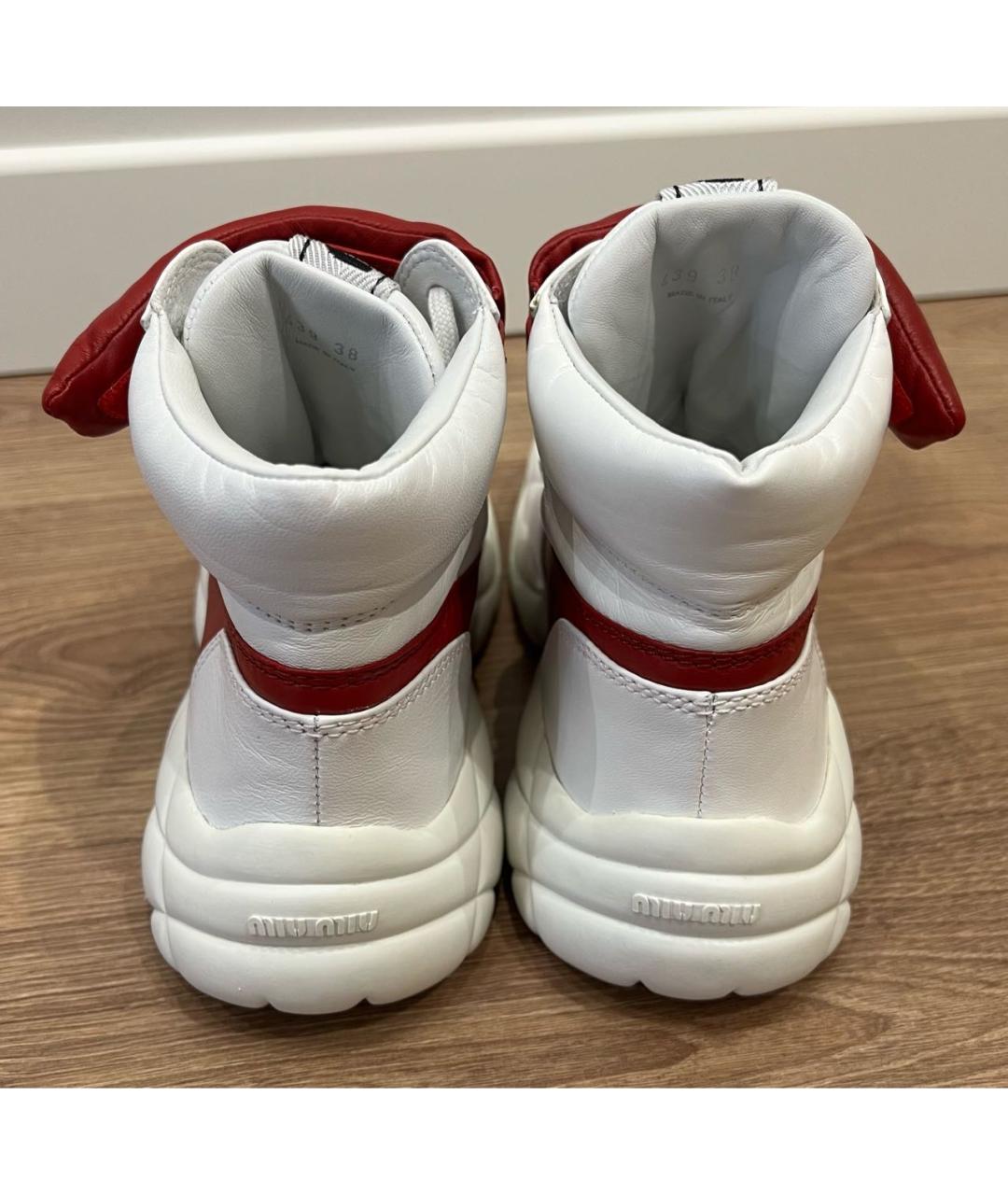 MIU MIU Белые кожаные ботинки, фото 4