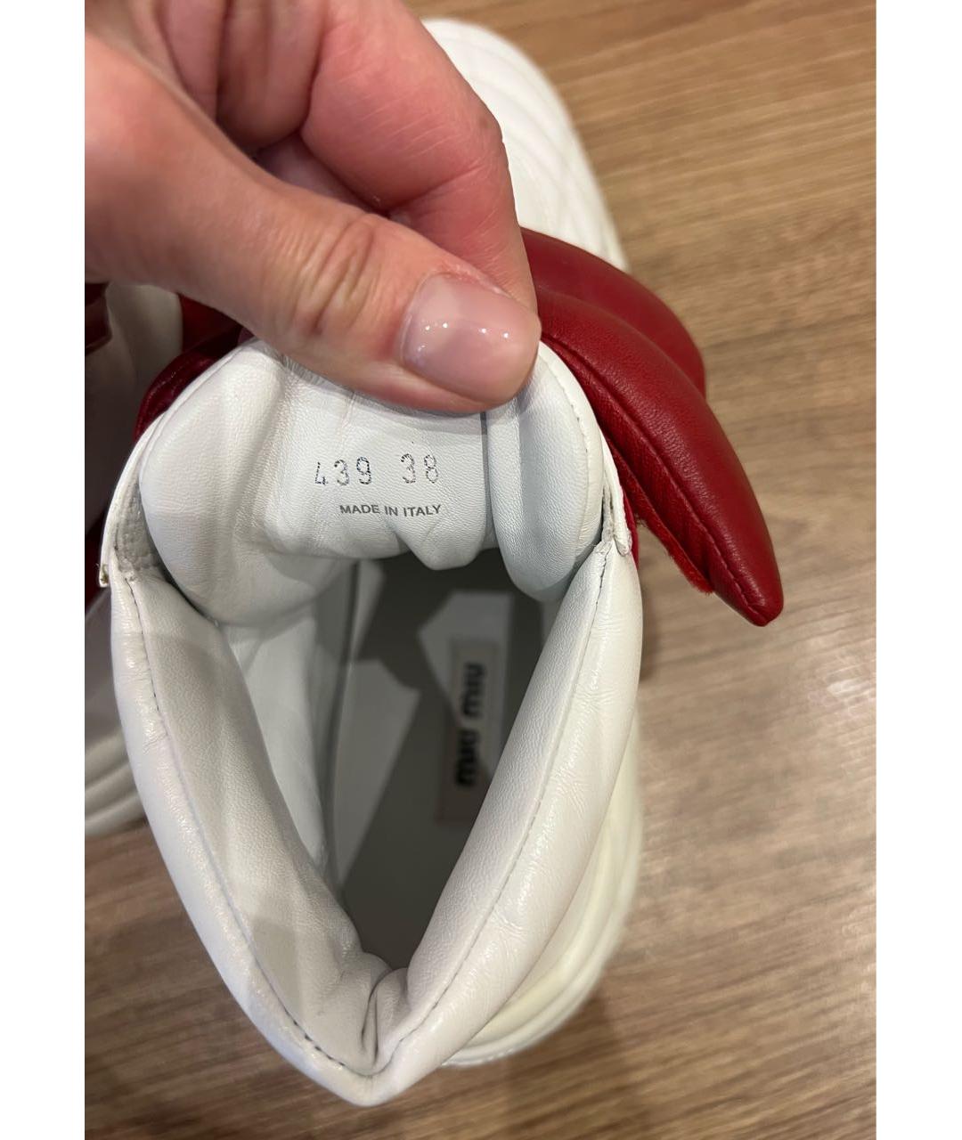 MIU MIU Белые кожаные ботинки, фото 7