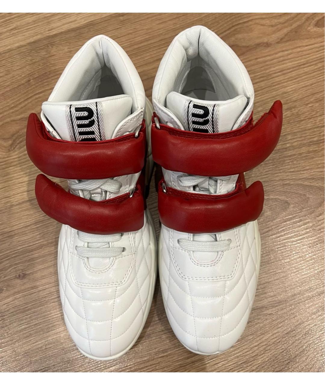 MIU MIU Белые кожаные ботинки, фото 2