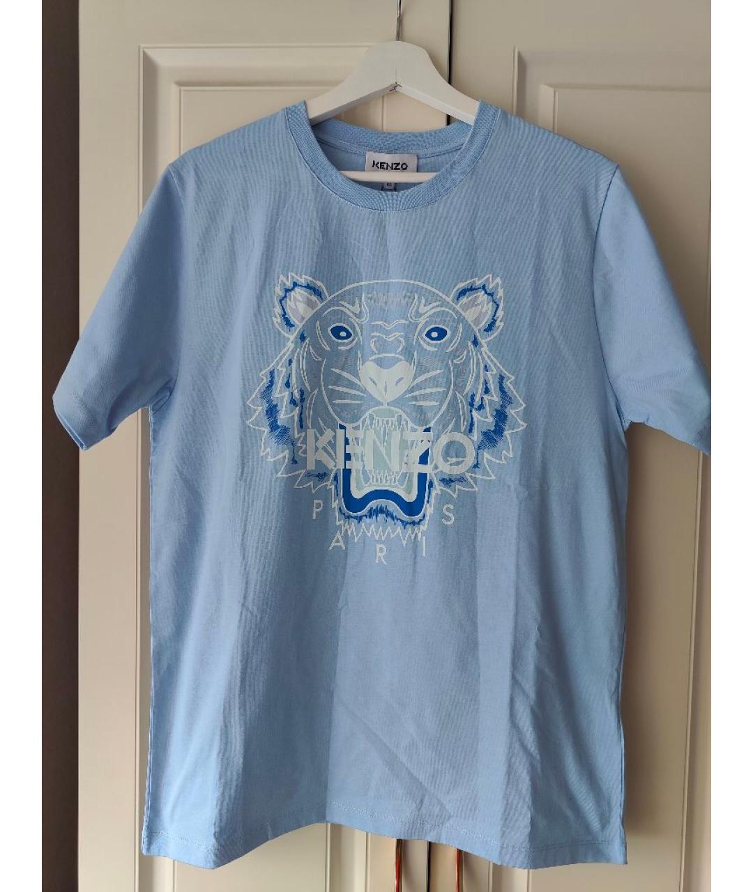 KENZO Голубая хлопковая футболка, фото 6