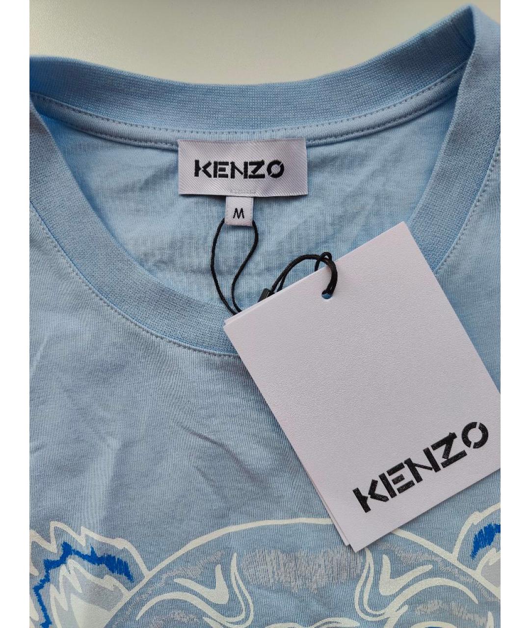 KENZO Голубая хлопковая футболка, фото 3