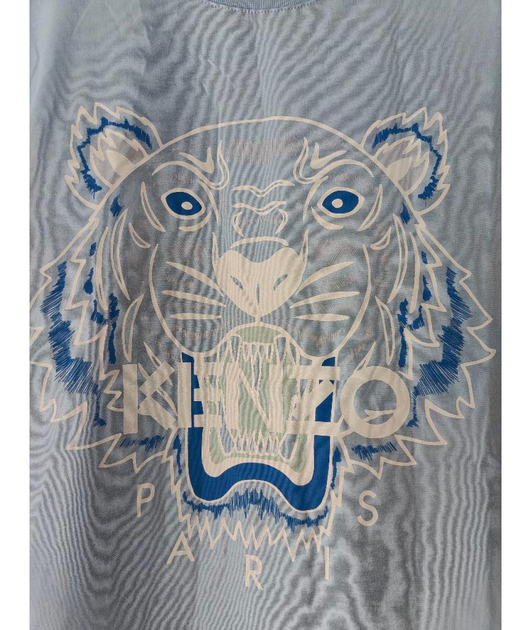 KENZO Голубая хлопковая футболка, фото 2