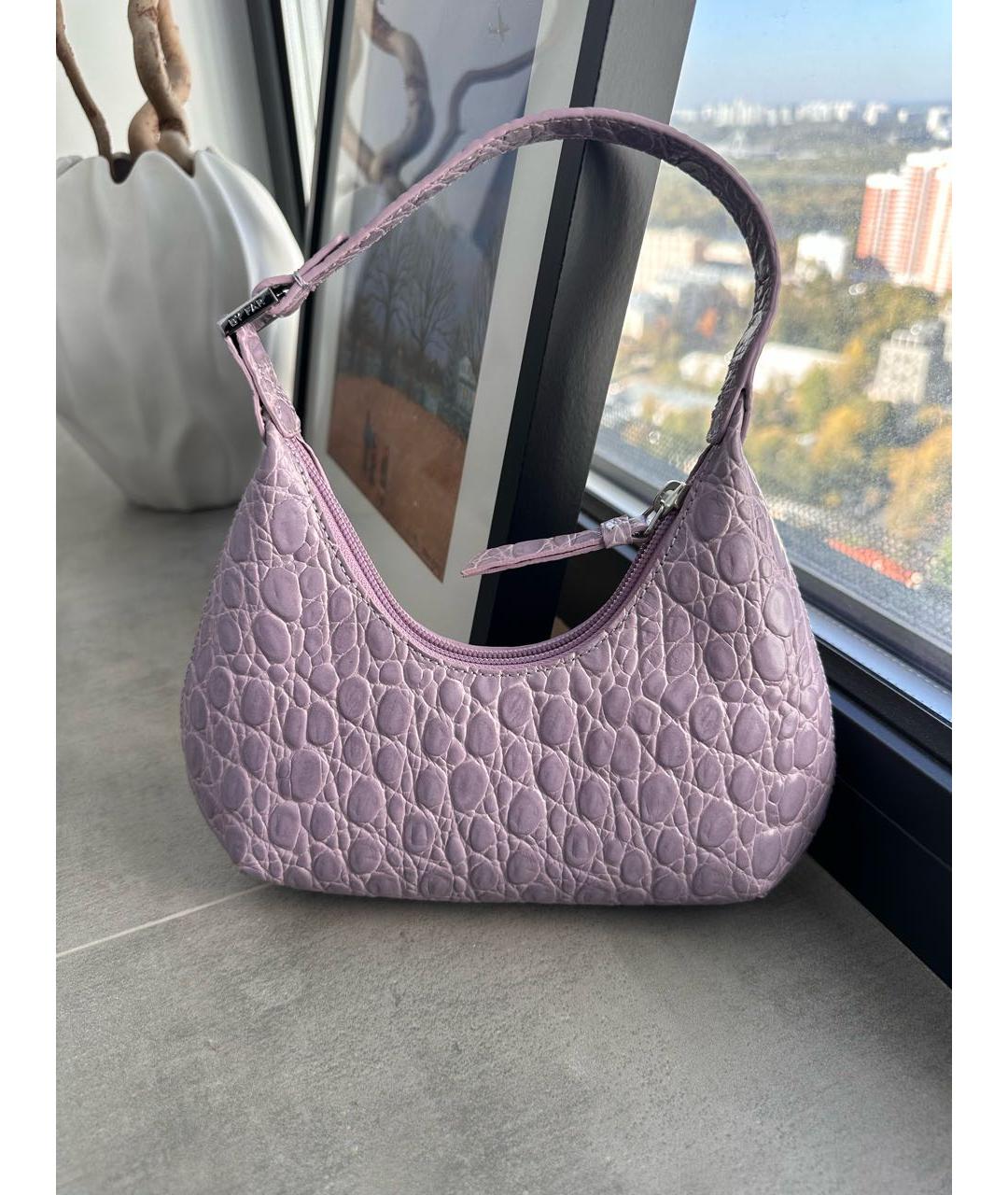 BY FAR Фиолетовая кожаная сумка с короткими ручками, фото 2