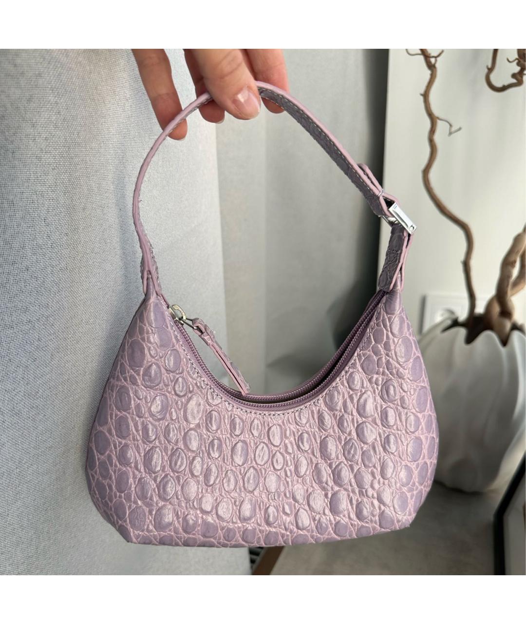 BY FAR Фиолетовая кожаная сумка с короткими ручками, фото 4