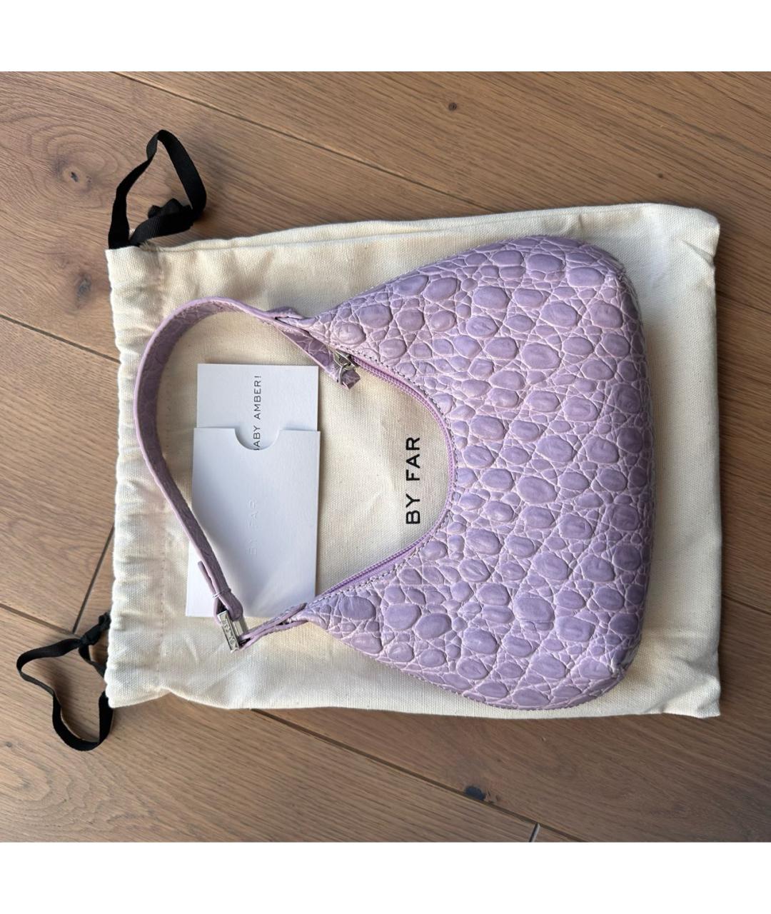 BY FAR Фиолетовая кожаная сумка с короткими ручками, фото 3