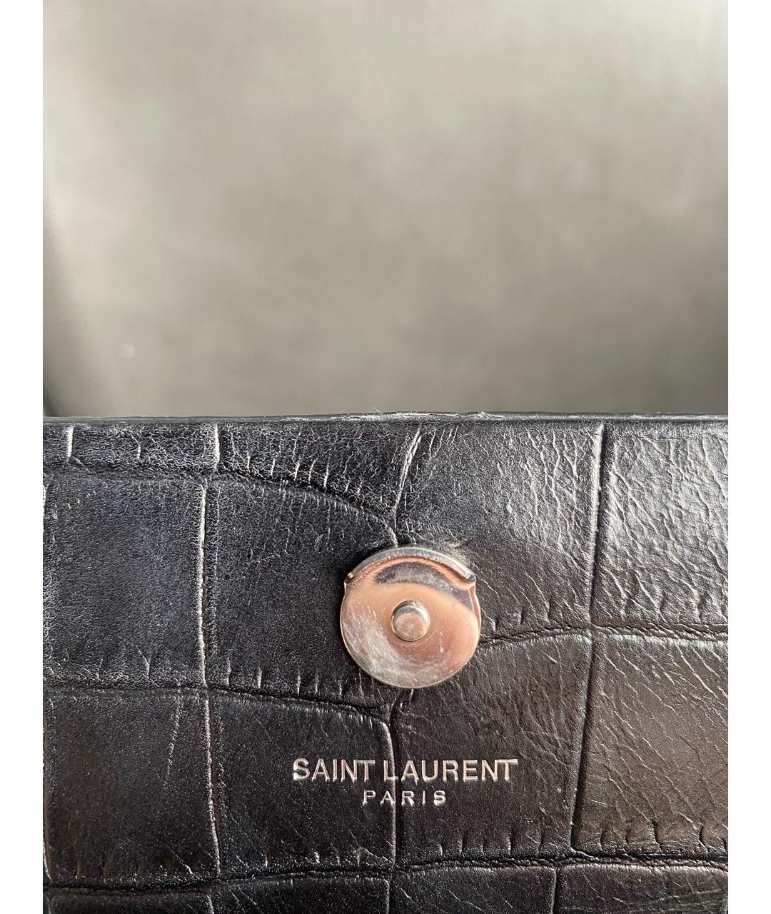 YVES SAINT LAURENT BEAUTY Черная кожаная сумка через плечо, фото 7