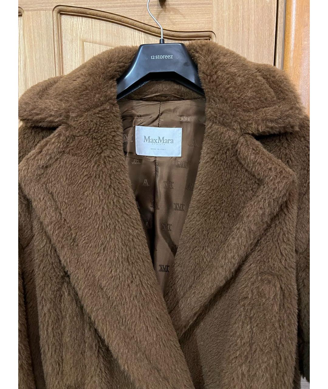 'S MAX MARA Коричневая шерстяная шуба, фото 4