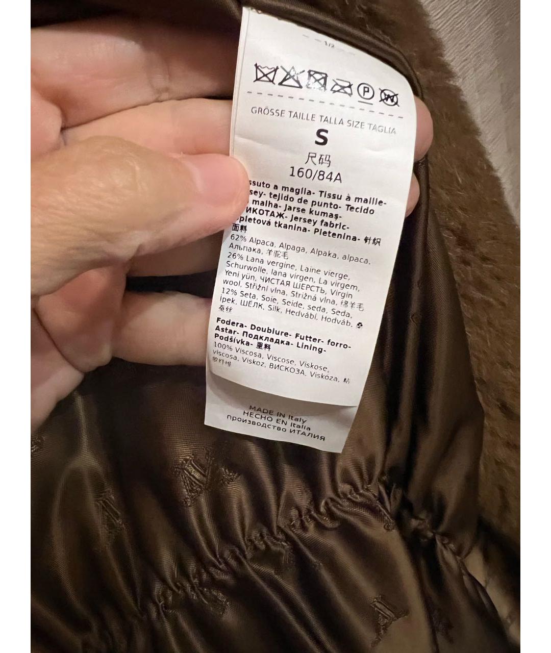 'S MAX MARA Коричневая шерстяная шуба, фото 8