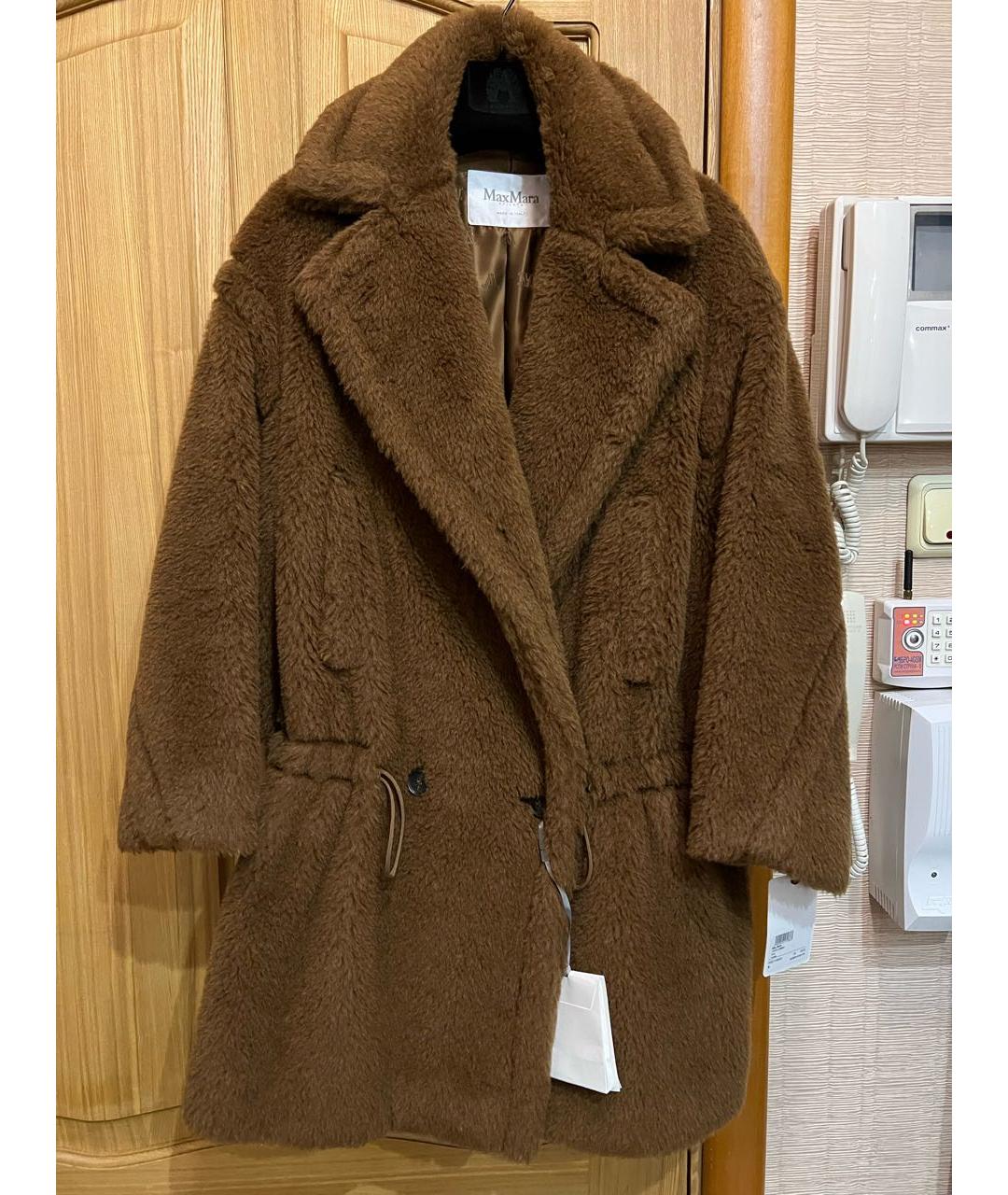 'S MAX MARA Коричневая шерстяная шуба, фото 9