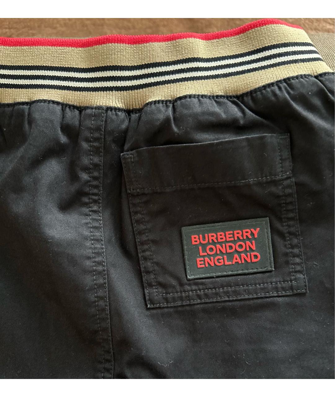 BURBERRY Черные хлопковые брюки и шорты, фото 4